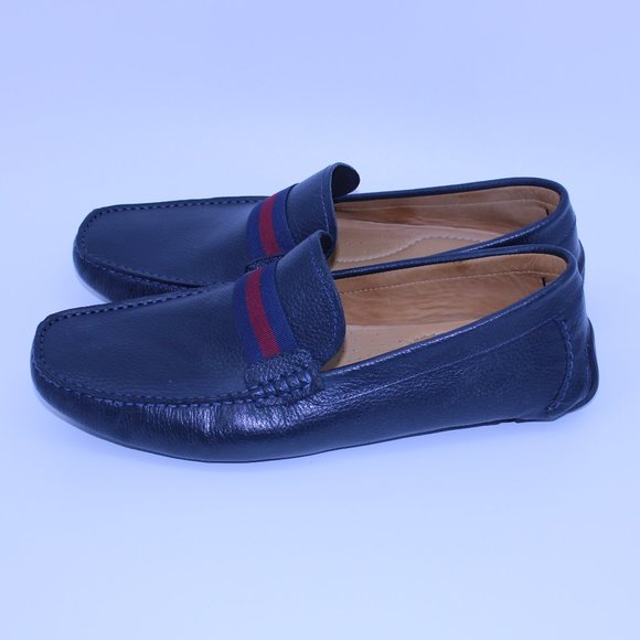 Mercanti Fiorentini Men's Navy/Red Stripe Ribber Driver Moccasins Loafer… - Picture 3 of 8